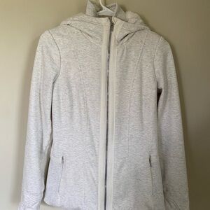 Athleta Women's heathered gray, sherpa lined hooded Jacket